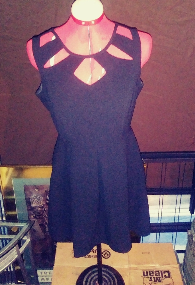 Sleeveless Black Dress with Cutouts